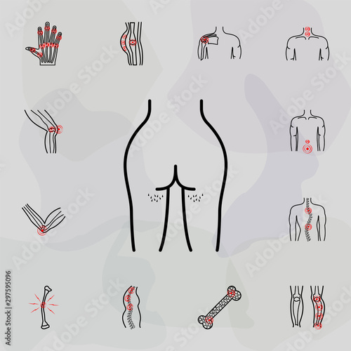 brasilian bikini epilation, women icon. Universal set of plastic surgery, epilation for website design and development, app development