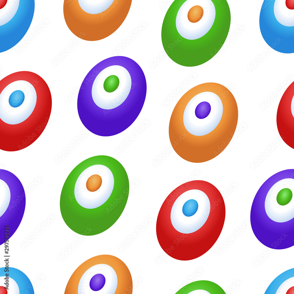 Easter eggs vector seamless pattern. Cute childish background in cartoon style. Seamless pattern can be used for wallpapers, wrapping paper, invitations, cards and etc. Easter eggs vector seamless pattern. Cute childish background in cartoon style. Seamless pattern can be used for wallpapers, wrapping paper, invitations, cards and etc.