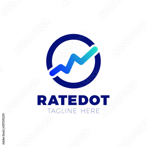 Business Vector circle Logo design with growth rate chart