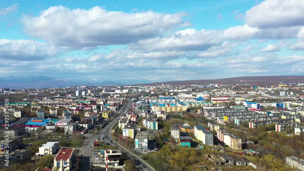Aerial view of the city landscape Petropavlovsk-Kamchatsky Aerial view of the city landscape Petropavlovsk-Kamchatsky
