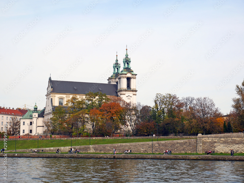 church of Kraków and river wisła