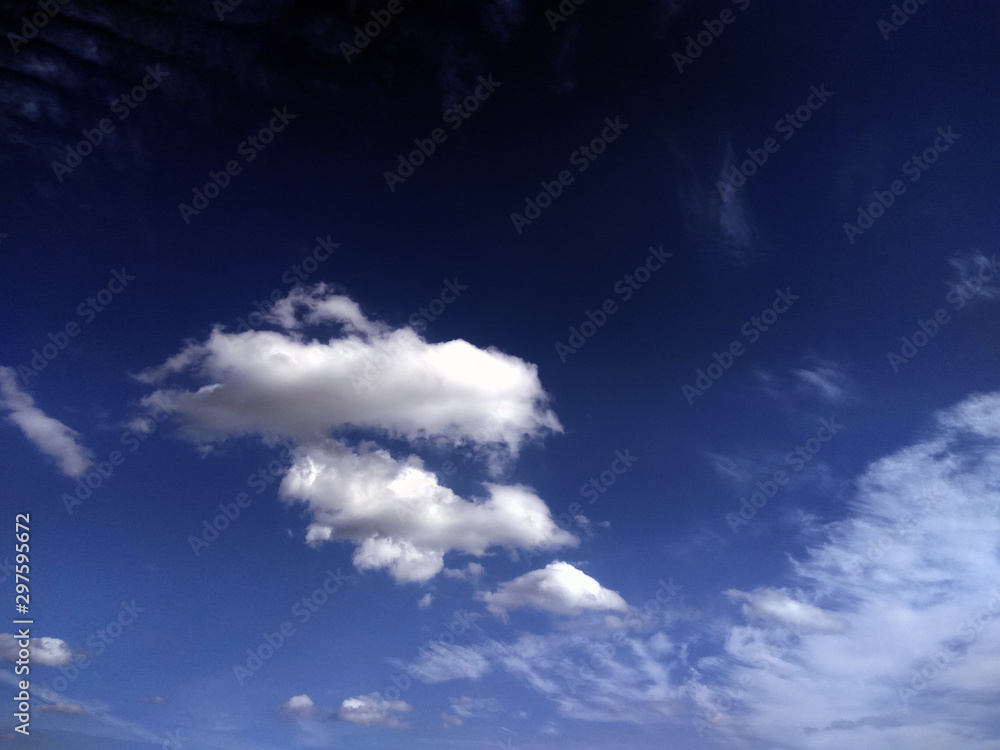 photo of blue sky with white clouds on a summer day