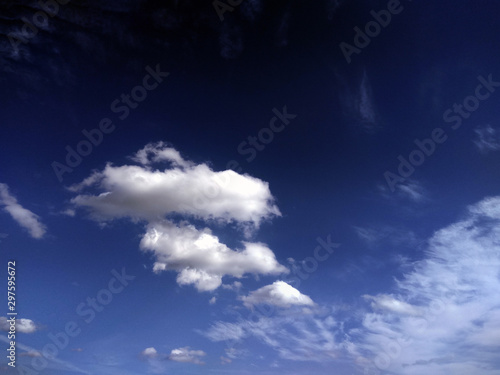photo of blue sky with white clouds on a summer day