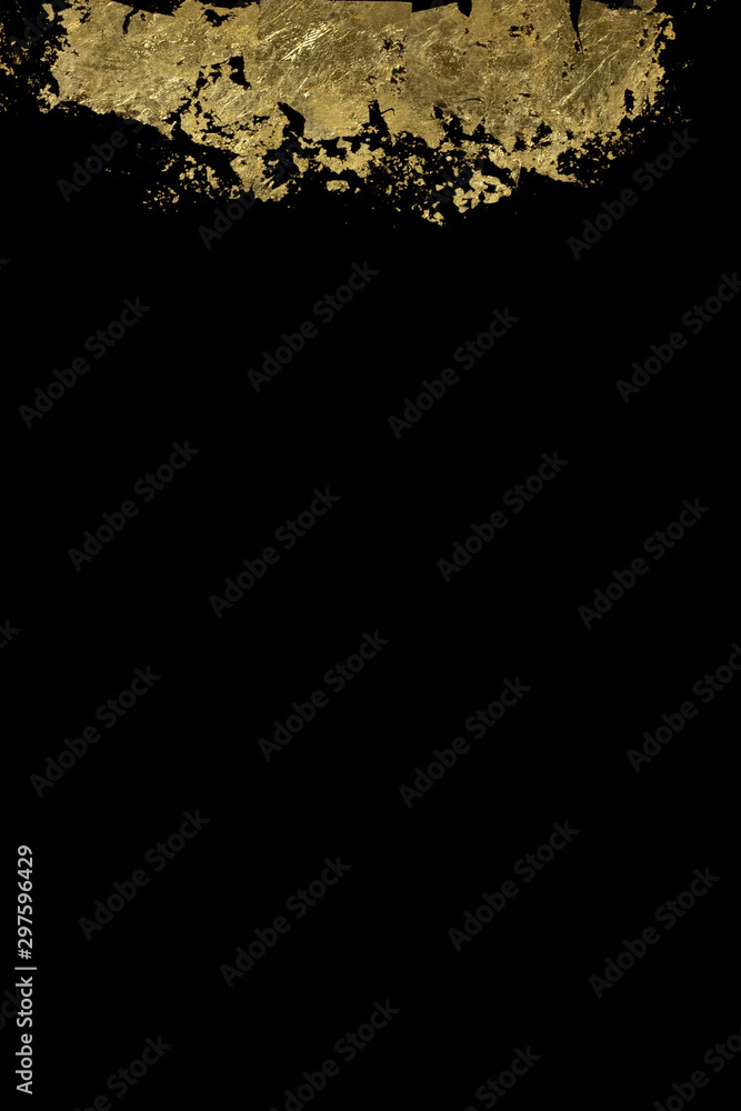 Abstract gold leaf on black color background Abstract gold leaf on black color background