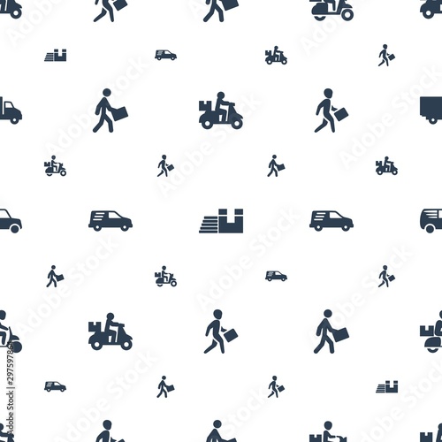 courier icons pattern seamless white background