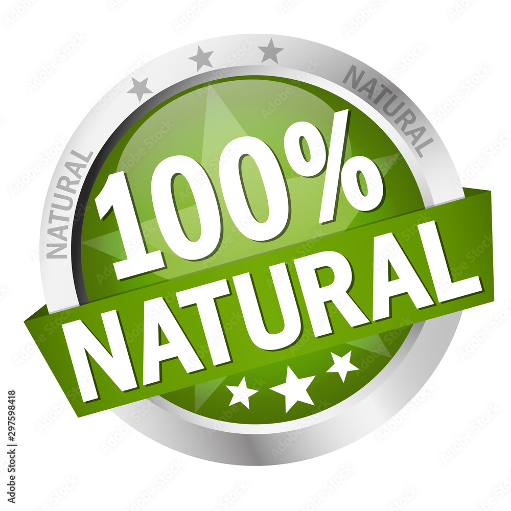 Button with Banner 100% natural Button with Banner 100% natural
