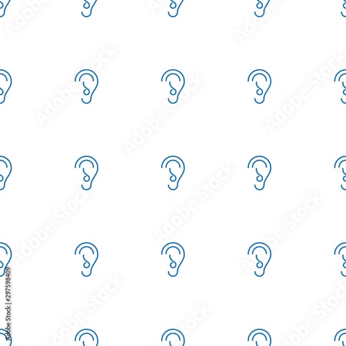 ear icon pattern seamless white background