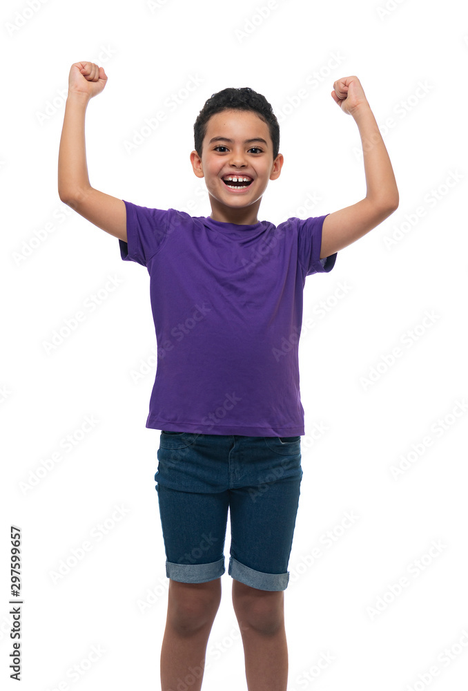 Happy Young Winner Boy Celebrating His Success Happy Young Winner Boy Celebrating His Success