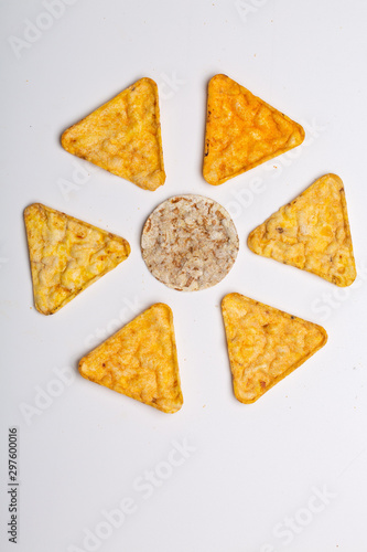 rise crackers isolated on white background