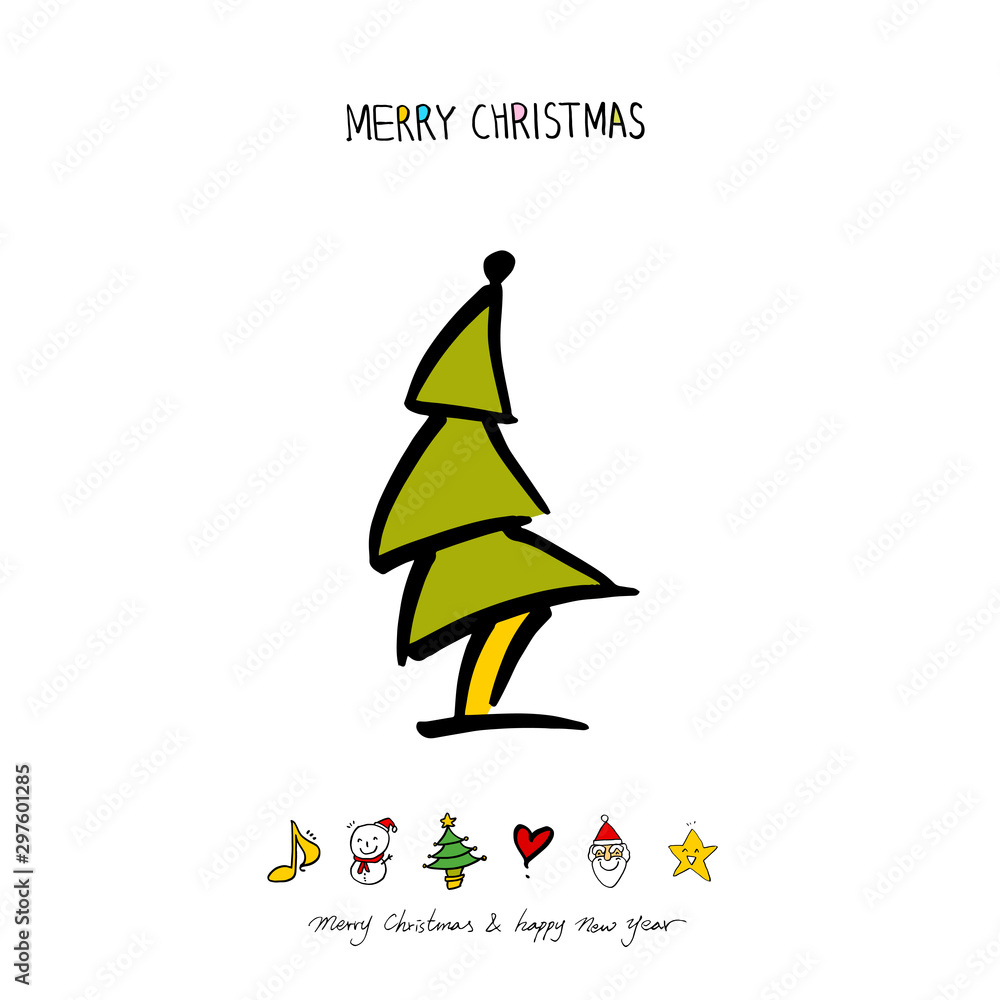 Obraz premium 성탄절 / 손으로 그린 성탄전 카드