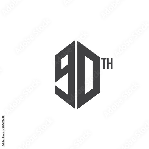 90 th Anniversary Celebrations Vector Template Design Illustration