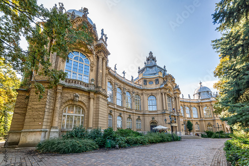 Budapest, Hungary - October 01, 2019: Vajdahunyad Castle (Hungarian: Vajdahunyad vára) is a castle in the City Park of Budapest, Hungary. It was built in 1896.