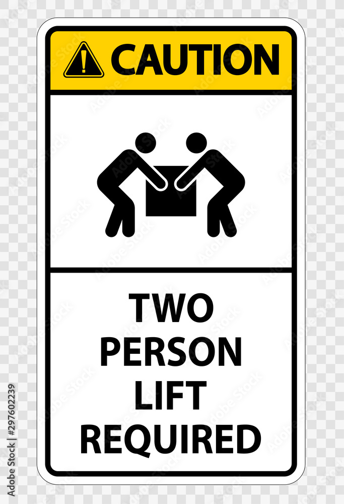 Two person lift required Symbol Sign Isolate on transparent Background
