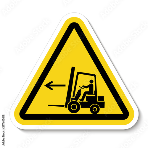 Forklift Point Left Symbol Sign Isolate On White Background,Vector Illustration