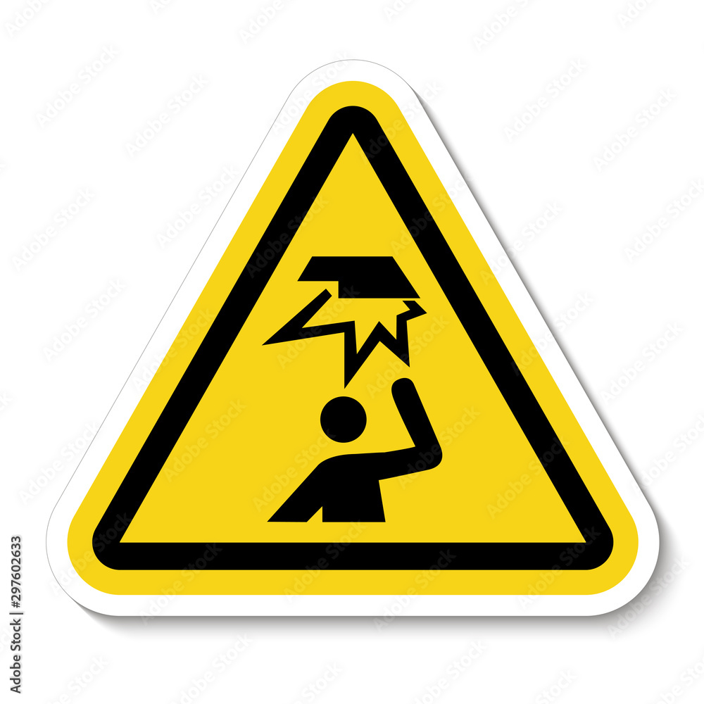 Beware Overhead Obstacles Symbol Isolate On White Background,Vector Illustration Beware Overhead Obstacles Symbol Isolate On White Background,Vector Illustration