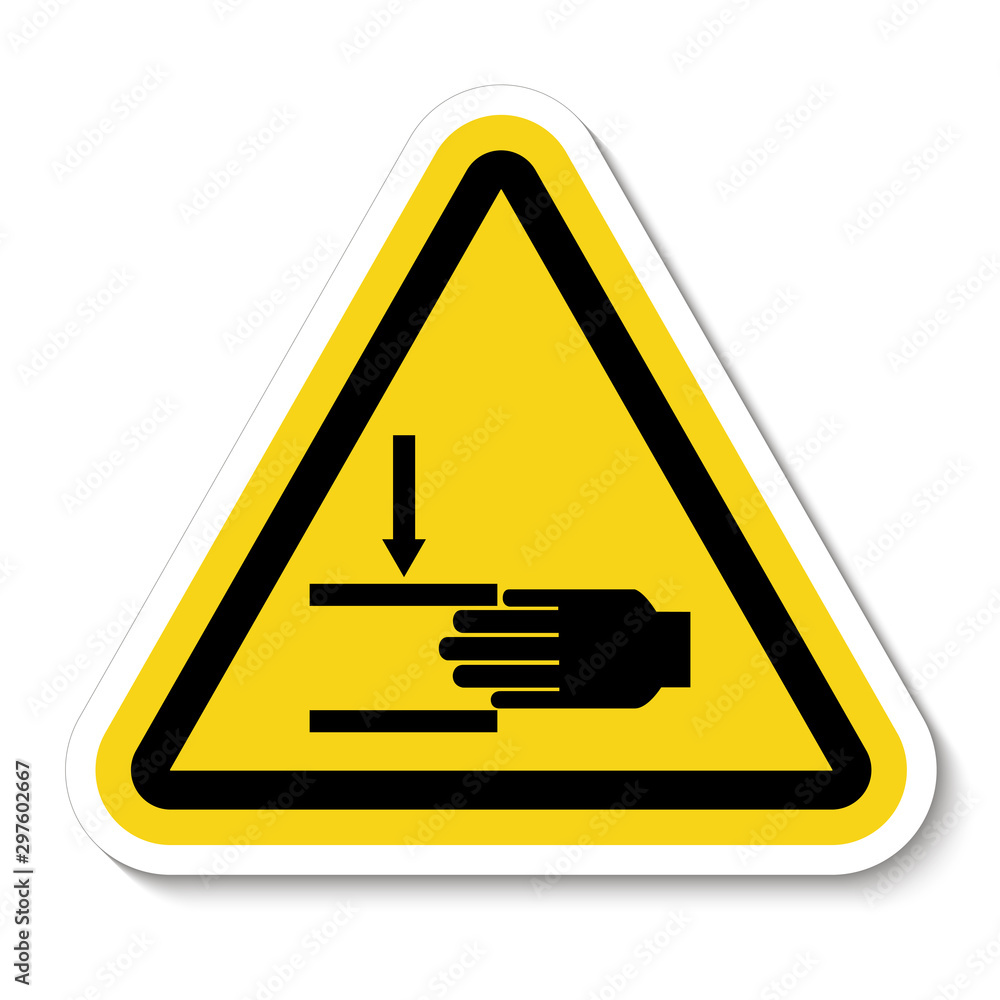 Beware Of Crushing Hand Symbol Isolate On White Background,Vector Illustration EPS.10 Beware Of Crushing Hand Symbol Isolate On White Background,Vector Illustration EPS.10
