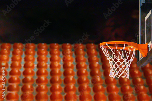 The basketbal hoop in the gym