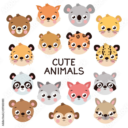 Cute different animal head set
