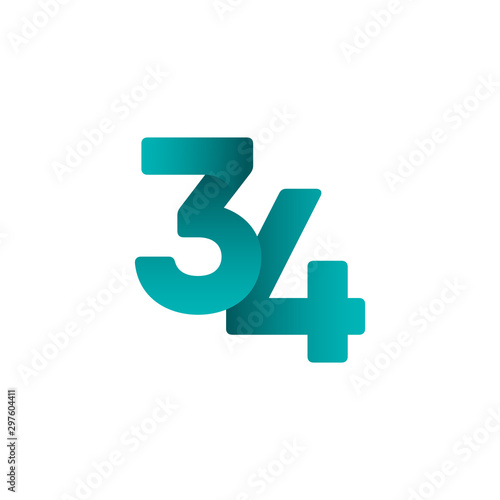 Free Download 34 Years Anniversary Celebrations Vector Template Design Illustration - GFXLoad