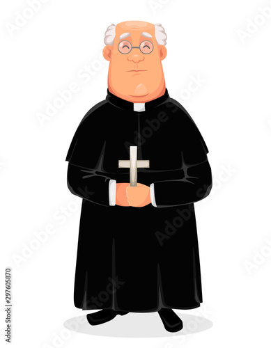 Priest cartoon character. Holy Father