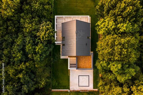 Aerial view of modern house