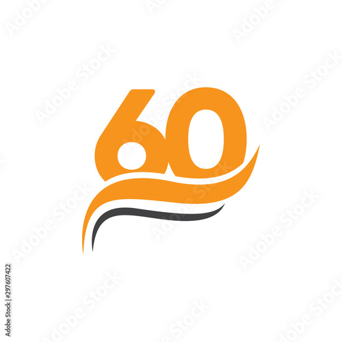 60 Years Anniversary Celebrations Vector Template Design Illustration