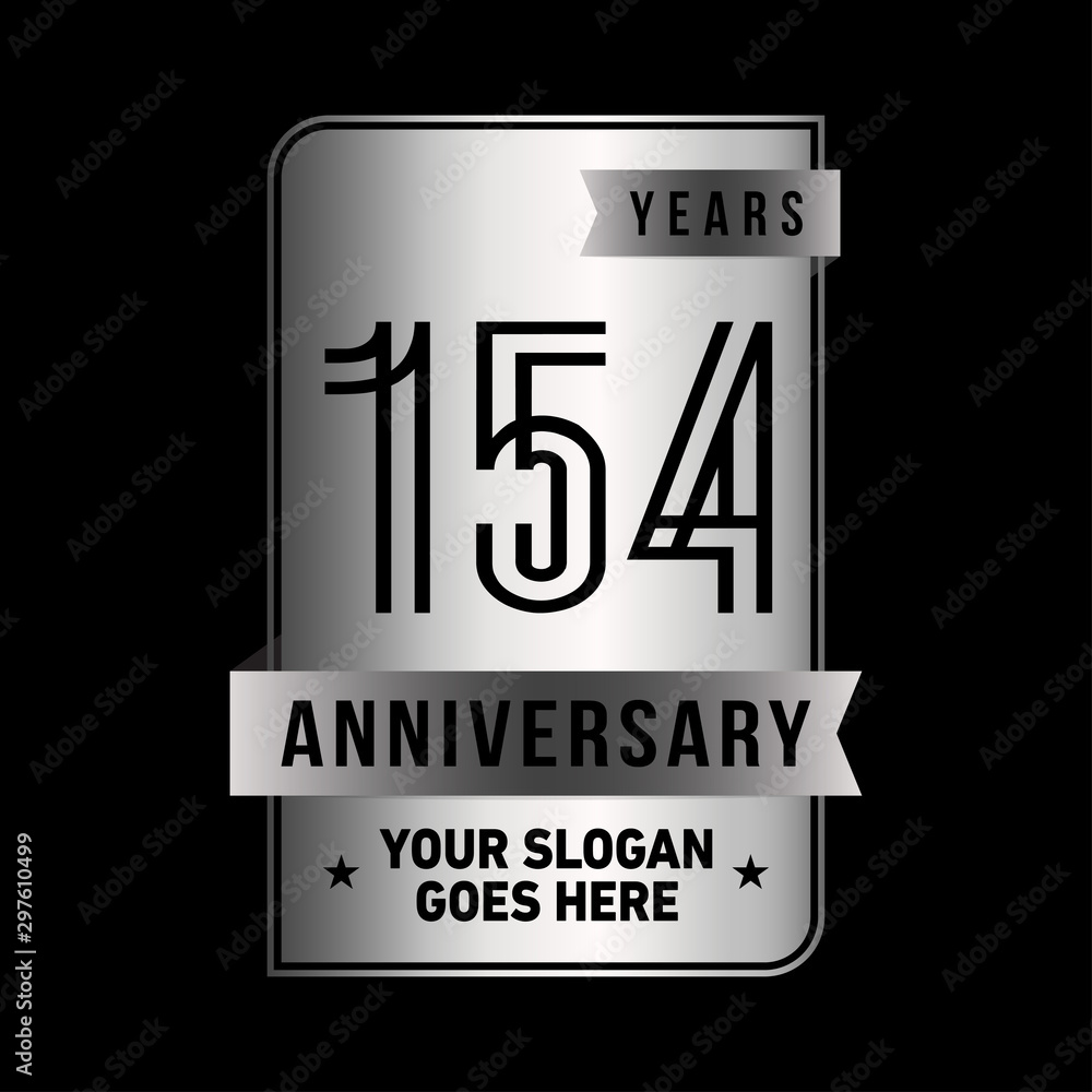 154 years anniversary design template. One hundred and fifty-four years celebration logo. Vector and illustration. 154 years anniversary design template. One hundred and fifty-four years celebration logo. Vector and illustration.