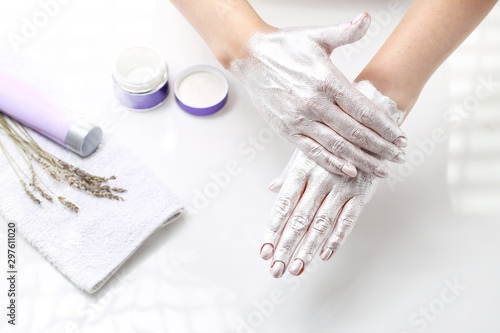 Beautiful hands. Homemade beauty treatments, hand spa.