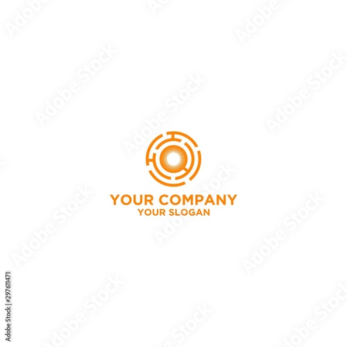 H Circle Horizon Logo Design Vector