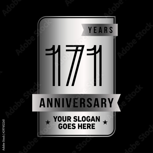 171 years anniversary design template. One hundred and seventy-one years celebration logo. Vector and illustration.