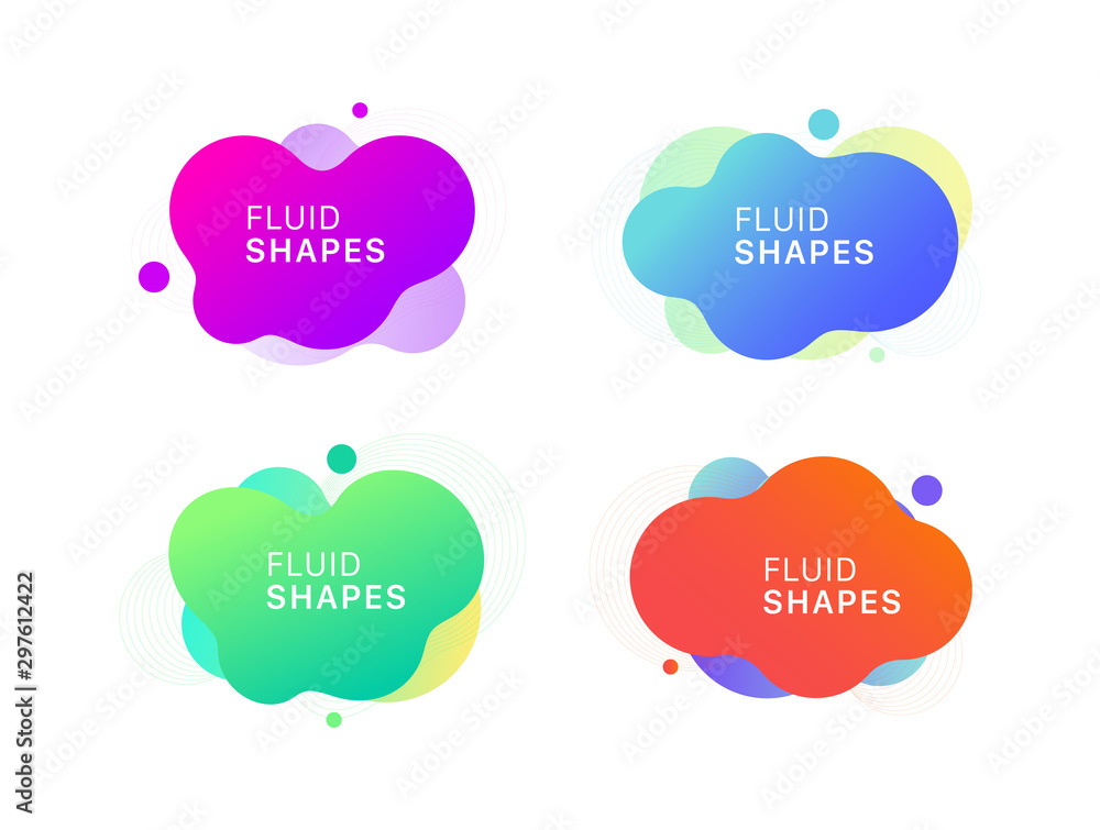Abstract Graphic elements Vector, Gradient abstract banners with flowing liquid shapes