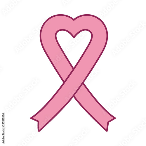 Breast Cancer Awareness heart with ribbon campaign