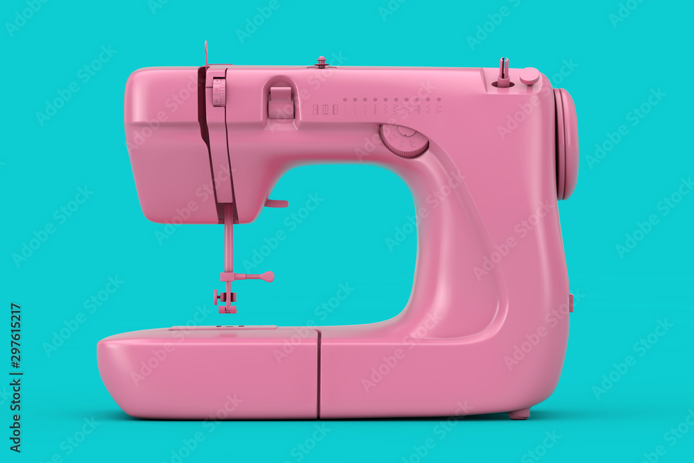 Modern Pink Sewing Machine Duotone. 3d Rendering