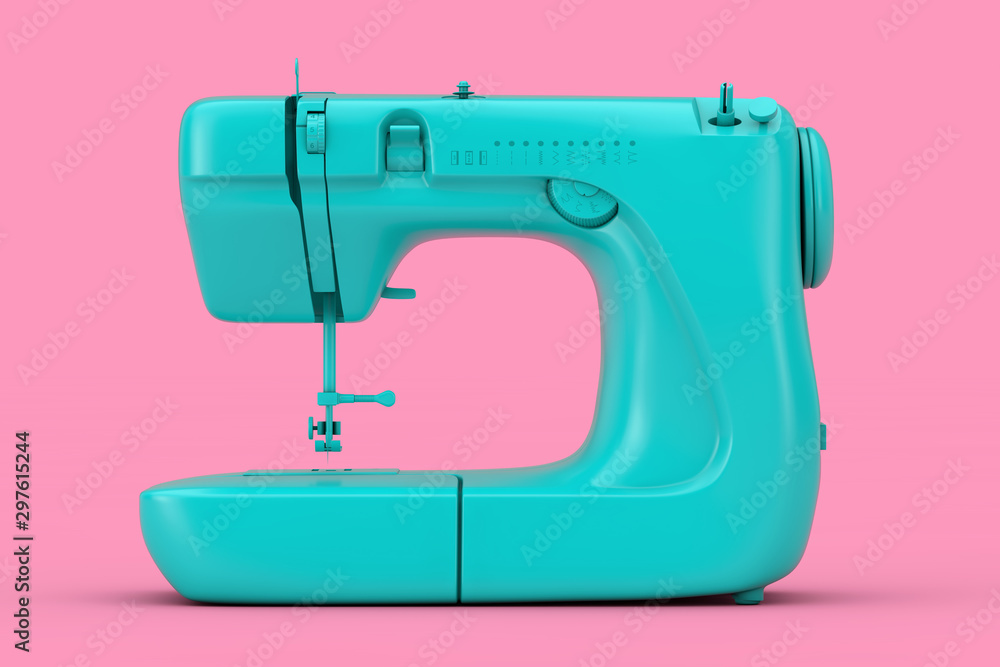 Modern Blue Sewing Machine Duotone. 3d Rendering