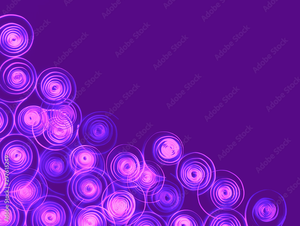 Violet purple border on violetbackground. Abstract frame, violet circles, quilling craft, handmade festive decoration with paper circles on violet background. Cut from paper by handmade. Violet purple border on violetbackground. Abstract frame, violet circles, quilling craft, handmade festive decoration with paper circles on violet background. Cut from paper by handmade.