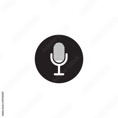 Mic logo icon design vector illustration template