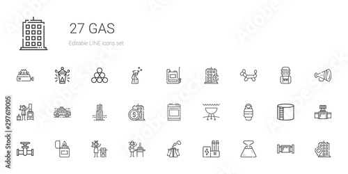 gas icons set