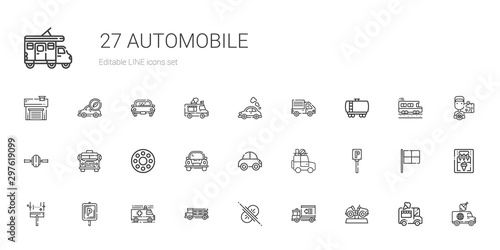 automobile icons set