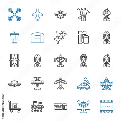 aircraft icons set