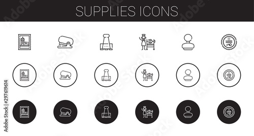 supplies icons set