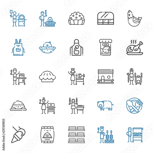 meat icons set