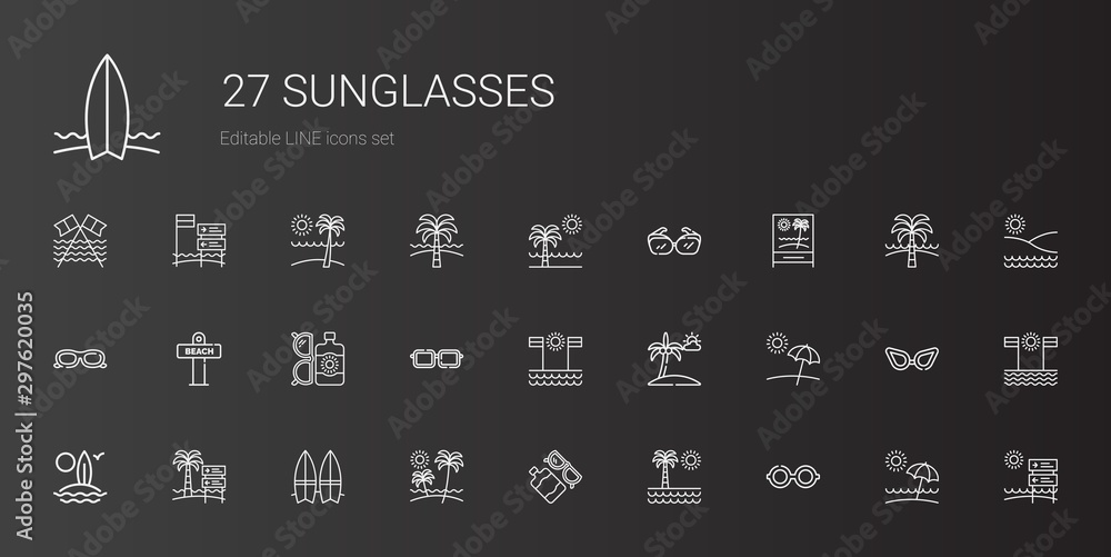 sunglasses icons set sunglasses icons set