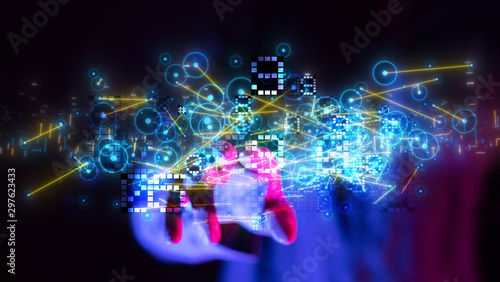 Innovation futuristic digital data binary code background technology