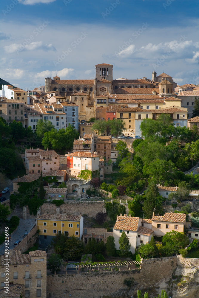 Cuenca a hstoric walled town with steep cobbled streets and medieval castle ruins Castilla-La Mancha Spain
