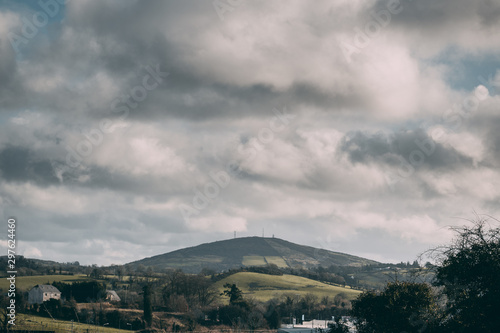 landscape with mountains and clouds