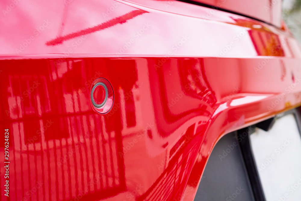 Car parking sensor on rear bumper Stock Photo | Adobe Stock