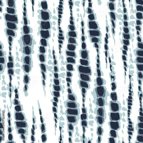 Tie dye indigo and white vector seamless pattern