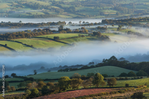 Misty Valley In The Western Brecon Beacons National Park, Wales, United Kingdom