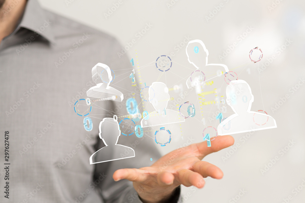 Network team. Social network. 3d illustration Network team. Social network. 3d illustration