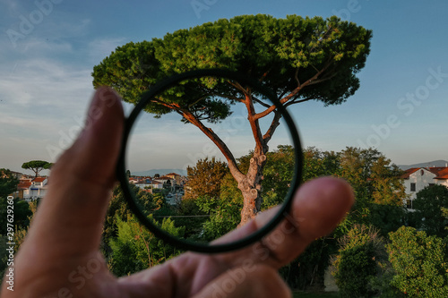 Foto Polarizing filter for camera lens in photography